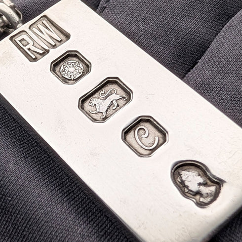 1977年 英国 純銀製 ジュビリーインゴットペンダント純銀ネックレス付 計42g Ralph Weston